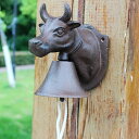 K[fjO yAeB[NfpzgfpȃuwbhSnhNLOEFJhAxt@[nEXANZgƒ̑̒u yantique rusticzRetro Rustic Bull Head Cast Iron Hand Cranking Welcome Door Bell Farm House Accents Handmad
