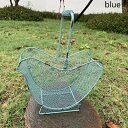 K[fjO yz_Ƃ̋`LC[t[coXPbgnhtu[R[q[GbO[z_[ACAe[uI[KiCU[P[Xz[Lb`p ybluezFarmhouse Metal Chicken Wire Fruit Basket With Handle Blue Coffee Eggs Storage Holder I