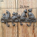 K[fjO yLzSfpȃEH[tbN6LƂ̑L[z_[^I[KiCU[Lb`oXnbgobOR[g^I[bN ycatszCast Iron Rustic Wall Hooks 6 Cats Home Decor Animal Keyholder Metal Organizer Kitchen Bath Hat Bag Coat Towel