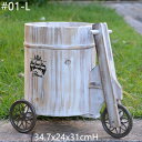 K[fjO y01zoPc^t[vg|bgti`ؐg[J[g[sAz[K[ffR[VO֎ԃEbht[^u y01 largezNatural Wooden Trolley Cart With Bucket Shaped Flower Plant Pot European Home Garden Decor Thre