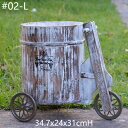 K[fjO y02[WzoPc^t[vg|bgti`ؐg[J[g[sAz[K[ffR[VO֎ԃEbht[^u y02 largezNatural Wooden Trolley Cart With Bucket Shaped Flower Plant Pot European Home Garden Decor