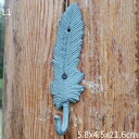 K[fjO yL1zBe[WtFU[SEH[tbNAnK[3ƃnK[1ubNu[AeB[NS[hJ[[sAz[K[ffR[V yL1zVintage Feather Cast Iron Wall Hook With Three Hangers and 1 Hanger In Black Blue A