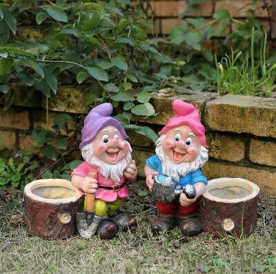 ガーデニング 【style3-2PCS】パストラルレジンドワーフフラワーポットアクセサリーアウトドアガーデンオーナメントクラフトコートヤードランドスケープヴィラ...