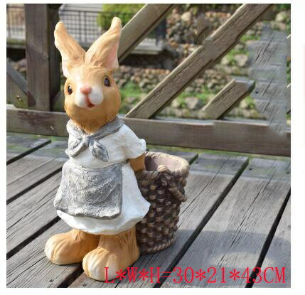 ガーデニング 【style1】ヴィラコートヤードシミュレーション動物装飾品レジン漫画ウサギ植木鉢デコレーションガーデンランドスケープパーク彫刻工芸品アート 【s...