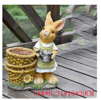 ガーデニング 【style5】ヴィラコートヤードシミュレーション動物装飾品レジン漫画ウサギ植木鉢デコレーションガーデンランドスケープパーク彫刻工芸品アート 【s...