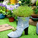 K[fjO pXgNGCeBuZgfjnCq[t[|bgiO냔BuH|i Pastoral Creative Cement Denim High Heel Flower Pot Statues Ornaments Outdoor Park Decoration Courtyard Villa Figurines Crafts