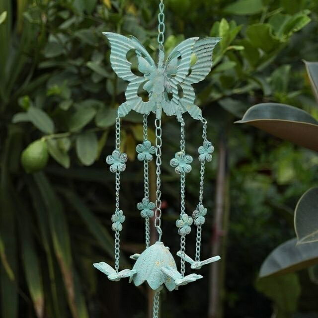 ガーデニング 【style6】錬鉄ウェルカムブランドバタフライエンジェルウィンドチャイムベルハンギングオーナメントアウトドアガーデンペンダントクラフトコートヤー...