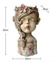 ガーデニング 【style1】アメリカンキュートガールズヘッドセメントフラワーポットオーナメントコートヤードヴィラパークフィギュアクラフトアウトドアガーデンアク...