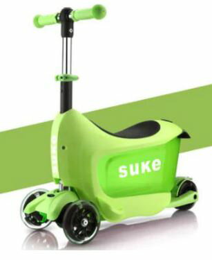 乗用玩具 足けり キックボード 子供 3輪 幅55cm 黄緑色 グリーン green [送料無料 輸入品] けりんちょ ブーブ 車 スクーター型 三輪