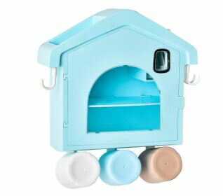 乐天商城 - 歯ブラシホルダー 吊り下げ 洗面所 収納 奥行き8.2cm 歯ブラシ 歯磨き粉ディスペンサー コップ カップ かわいい おしゃれ ブルー水色Blue [送料無料 輸入品] 収納棚 壁掛け 薄型 スリム