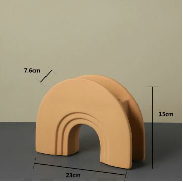 乐天商城 - 花瓶 おしゃれ 陶器 かびん フラワーベース 北欧風 陶器 おしゃれ花瓶 半円アーチ/アプリコット：A [送料無料 輸入品] インテリア小物 輸入雑貨 海外