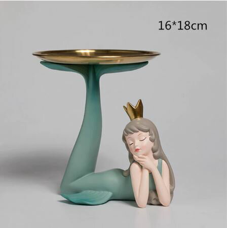 Rakuten - 玄関 小物置き 台 おしゃれ 小物トレイ 小物トレー マーメイドの小物置き台 人魚/高さ18cm [送料無料 輸入品] 北欧風 大人かわいい雑貨 置物