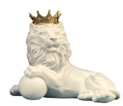 オブジェ 北欧風 インテリア 雑貨 モダン 玄関 置物 動物 置き物 おしゃれ ライオンの置物 White/寝る..