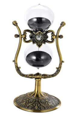 砂時計 おしゃれ 30分計タイマー 勉強 かわいいヴィジュアル砂時計ブラック/黒: 30分 [送料無料 輸入品]