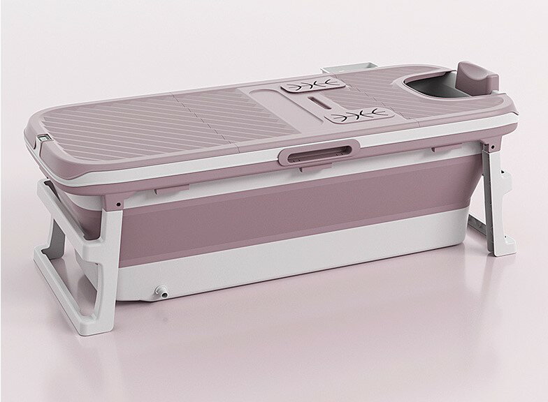 折りたたみ 浴槽 大人 簡易ポータブル バスタブ 折りたたみ 大人 ポータブル折りたたみ浴槽 風呂蓋＆温度計付き ピンク/Pink wiht Thermomete [送料無料 輸入品] 介護 便利グッズ 高齢者 介護用品 おしゃれ