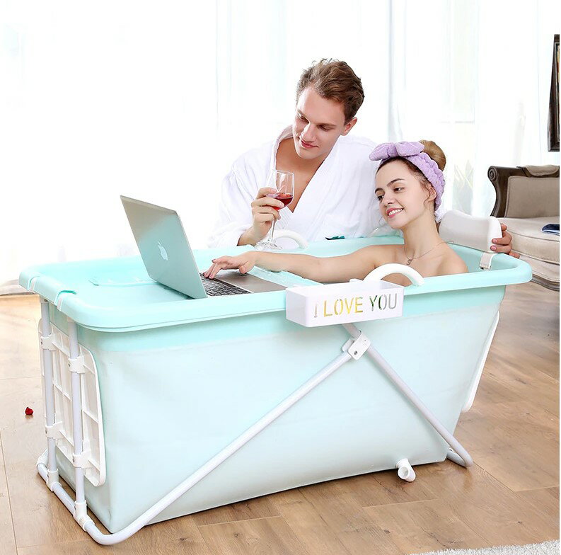 折りたたみ 浴槽 大人 簡易ポータブル バスタブ 折りたたみ 大人 ポータブル折りたたみ浴槽 ブルー [送料無料 輸入品] 介護 便利グッズ 高齢者 介護用品 おしゃれ