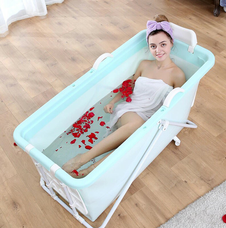 折りたたみ 浴槽 大人 簡易ポータブル バスタブ 折りたたみ 大人 ポータブル折りたたみ浴槽 ブルー [送料無料 輸入品] 介護 便利グッズ 高齢者 介護用品 おしゃれ