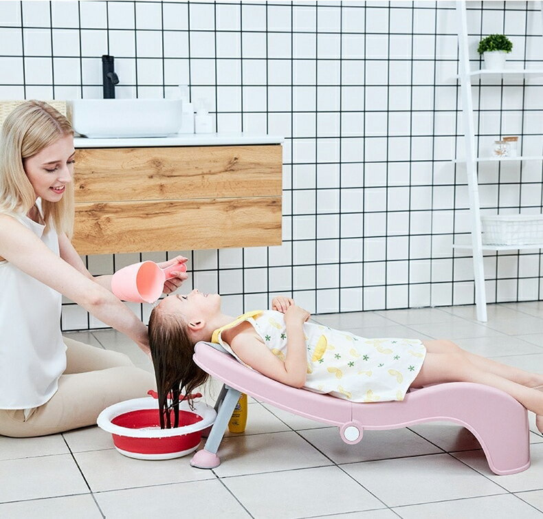 簡易 シャンプー台移動 シャンプー台子供用シャンプーチェアピンク/pink with sink [送料無料 輸入品]