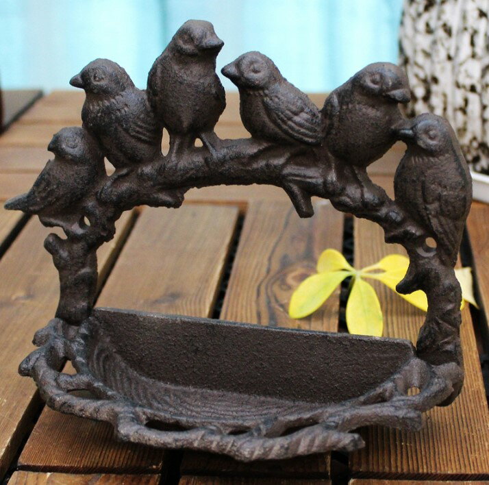 バードフィーダー アイアン スタンド 小鳥 水浴び オブジェ 容器 餌入れ ガーデン バード バス バード..