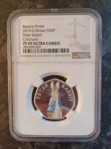 美しいビアトリクス・ポター: ピーターラビット 2019 シルバー プルーフ - NGC PF69(3)