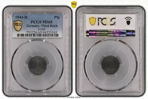 PCGS MS65 1944-D 1 ե˥ Pfg ʥ ɥġ軰 J.369 WW2 163
