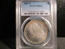 1885-O モーガン シルバー ドル PCGS MS64 表面レインボー三日月調色 送料無料!