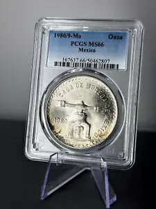 1980/9-Mo メキシコ オンザ銀貨 - 天秤秤 - PCGS MS66