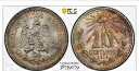 1919-M メキシコ シルバー 10 センタボス MS-66 PCGS ゴールド シールド 美しい音色(3)