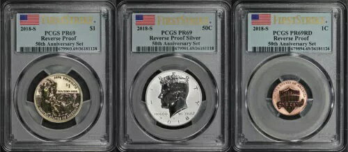 2018-S リバース プルーフ セット 3pc 