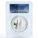 フォークランド諸島 50 ペンス オウサマペンギン ファウナ PR69 PCGS 銀貨 1987(3)