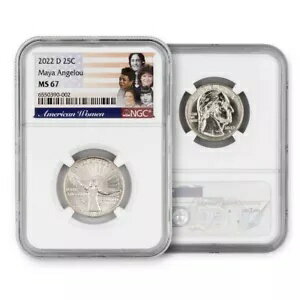 2022 D 25c マヤ アンジェロウ アメリカン レディース クォーター デンバー ミント NGC MS67