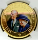 NGC PF69 UC-クック島。 2008 QE & フィリップ・ブルー・ハット 左向き $1 ほぼ完璧な PF
