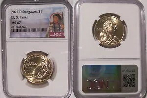 2022 D Ely S. Parker ネイティブ サカガウィア $1 ドル NGC MS 67