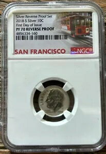 2018-S シルバー ダイム リバース プルーフ 初日発行 NGC プルーフ 70