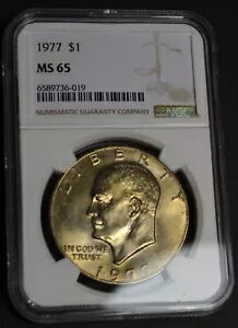 1977年 P アイゼンハワー ドル NGC MS65 