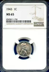 1943 P NGC MS65 リンカーン スチール セント 1c 米国造幣局コイン 小麦ペニー 1943-P MS-65(3)