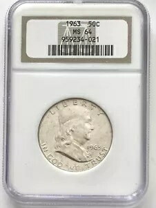 1963ǯ USA 50c ե󥯥 ϡե顼 NGC ߥȥơ 64  MS