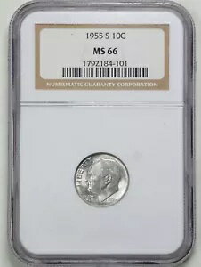 1955-S 10C 롼٥  MS66 NGC 1792184-101