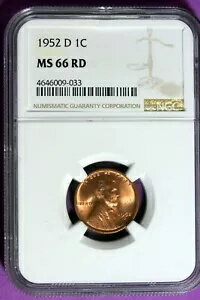 1952 - D NGC MS66RD リンカーン セント!! #B33698