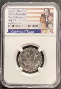 2022 P 25c ウィルマ マンキラー NGC MS67 初回リリース アマー レディース コイン ENN コイン