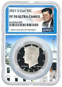2021 S ケネディ クラッド ハーフダラー NGC PF70 ウルトラ カメオ ホワイト ハウス ピクチャー コア