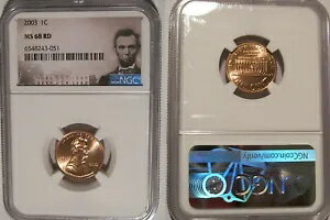 2003 P リンカーン セント 1c NGC MS 68 RD リンカーン ラベル(3)