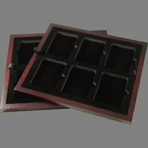 楽天WORLD RESOURCE【KING店】認定/認定スタイル コイン スラブ トレイ ディスプレイ ボックス用 マホガニー仕上げ 2 パック
