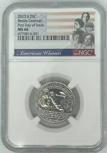 ??発行初日?? 2023 S ベッシー コールマン アメリカン レディース AWQ 25c NGC MS66