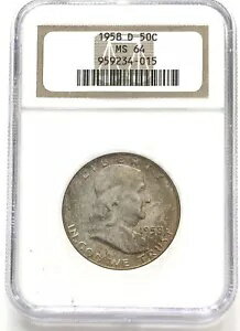 1958-D USA 50c ե󥯥 ϡե顼 NGC ߥȥơ 64  MS