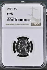 1954 プルーフ ジェファーソン ニッケル NGC PF 67(3)