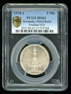 PCGS MS62 1934-J 5 Mk 饤ҥޥ륯 ݥĥ J-357 軰 С ɥ WW2