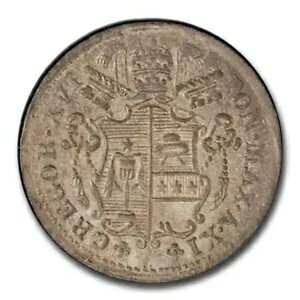 1842-B イタリア教皇領 5 バイオッキ MS-63 PCGS(3)