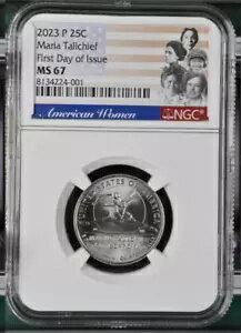 FDOI 2023 P マリア トールチーフ クォーター アメリカン レディース NGC MS67 発行初日