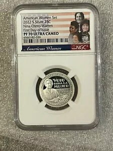 ?? 2022 南米女子 ニーナ オテロ シルバー プルーフ クォーター - NGC PF 70 FDOI ??